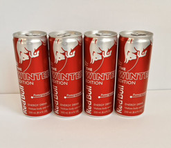 FOUR (4) Cans Red Bull Winter Edition Pomegranate Full 8.4oz Ea Collectible Only - £55.78 GBP
