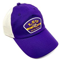 Louisiana State LSU Tigers Patch Logo Curved Bill Purple &amp; Tan Mesh Truc... - £22.21 GBP
