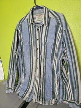 LEVI&#39;S Long Sleeve Shirt Mens Large Metal Buttons Vtg Vintage Stripes Ca... - £54.11 GBP