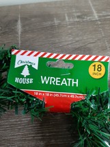 Christmas House Green Wreath 18&quot;-Brand New-SHIPS N 24 HOURS - £9.31 GBP