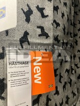 Brand New IKEA HASTHAGE 51x67 " Gray Black Throw 205.492.77 - $46.99