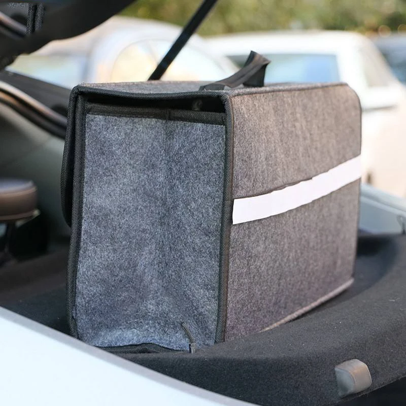 New Car Trunk Organizer Car Collapsible Soft Felt Storage Box Cargo Container - £17.36 GBP