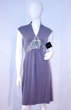 Ellen Tracy Beaded Grey Steel Dress Back Zip 4 $125 Free Shipping - £71.03 GBP