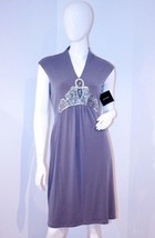 ELLEN TRACY Beaded GREY Steel DRESS Back ZIP 4 $125 FREE SHIPPING - £70.09 GBP