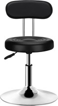 Penghai Yunfei Round Modern Bar Stool With Backrest: Adjustable Height C... - £54.50 GBP