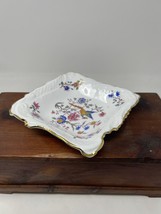 Hammersley Fine Bone China Gilded Uneven Edges Floral Bird Vanity Tray 4-3/4&quot; - $36.99