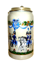 Augustiner Brau Münchner Burgerkavallerie 1810 lidded Masskrug German Beer Stein - £100.36 GBP