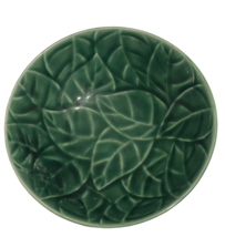 Pier 1 Stoneware Jade Leaves Ceramic Bowl 8 Diameter Retired Pattern Vintage - £10.24 GBP