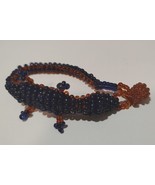 Orange and Blue Beaded Alligator Bracelet - £6.20 GBP