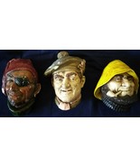 3 Vintage Bossons Congleton England Chalkware: Old Salt, Jock &amp; Pirate - €51,76 EUR