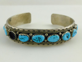 D Spencer Navajo Native American Turquoise Sterling Silver Cuff Bracelet - £126.56 GBP