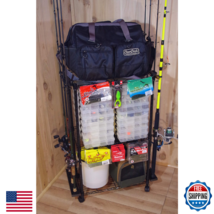 Old Cedar Outfitters Rolling Rod Rack Tackle Cart - Holds 12 Rod &amp; Reel ... - $39.51