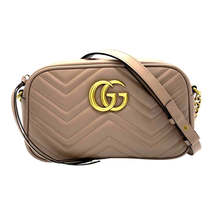GUCCI GG Marmont Quilted Small Shoulder Bag Pink Beige - £1,763.23 GBP