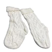Pair Colossal Chunky Knit Ivory Stockings 20&quot; No Name Christmas - €5,12 EUR