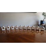 Lot 10x Christmas Tree Ceramic Napkin Rings Holder White Gold Star WT 1998 - $710.18 MXN