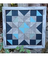 Wood Block Wall Art/Small Wood Quilt Square/Wall Decor Barnwood Quilt/12... - £47.30 GBP