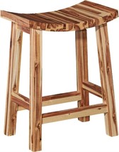 Natural Wood Dale Saddle Bar Stool By Powell Furniture. - £79.63 GBP