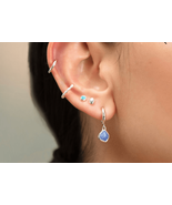 Monica Vinader Sterling Silver Siren Mini Kyanite Nugget Huggie Earrings... - $157.28 CAD
