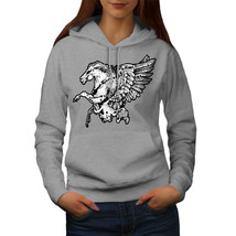 Wellcoda Fantasy Pegasus Horse Womens Hoodie, Crazy Casual Hooded Sweatshirt - £28.99 GBP