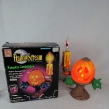 1997 HallowScream Trendmasters Halloween Lighted Pumpkin Candelabra Nightmare - £19.23 GBP