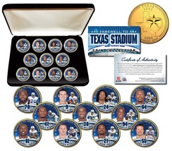 DALLAS COWBOYS Texas Stadium Farewell 9-Coin Set Quarters 24K Gold Plated w/Box - £27.61 GBP