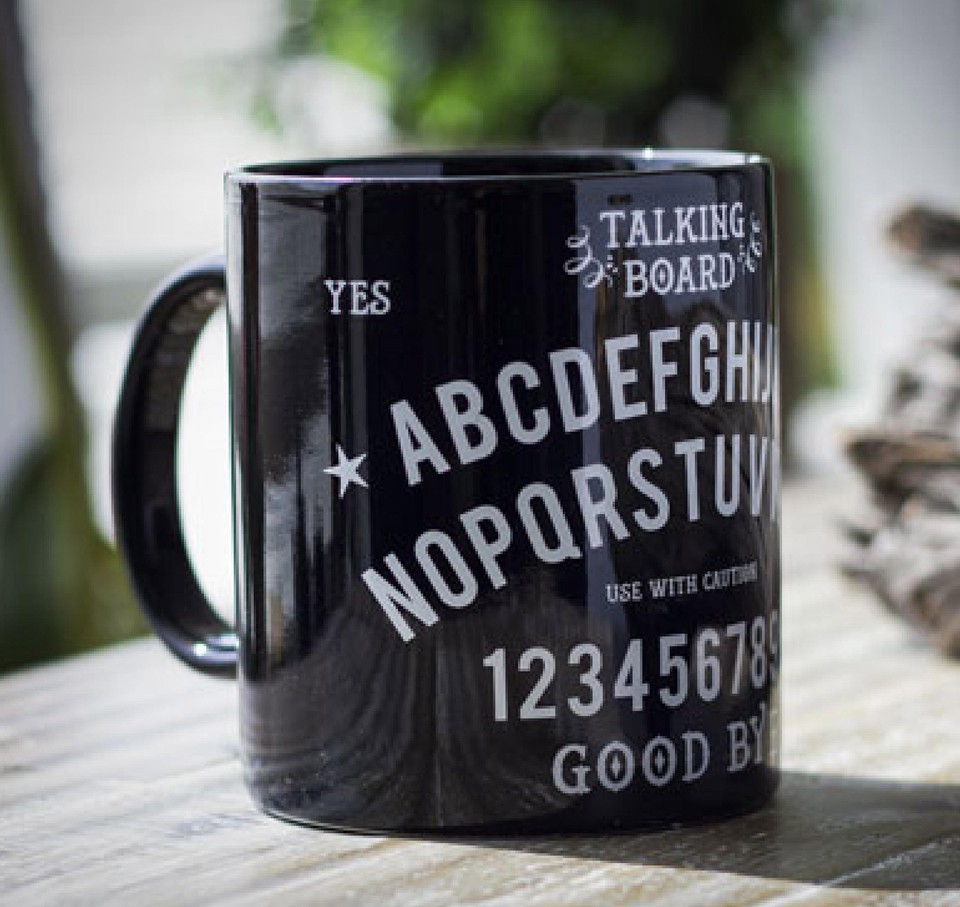 Black Wicca Occult Magic Spirit Talking Board Porcelain Coffee Mug 11Oz - $17.99
