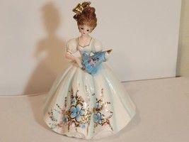 Josef Figurine Lady In Blue with Parasol Love Makes The World Go Round Series 8&quot; - £38.14 GBP