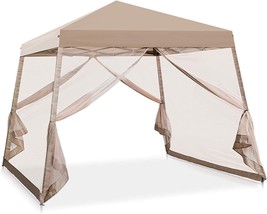 COOS BAY 10&#39; x 10&#39; Slant Leg Pop Up Canopy Tent w/ Mosquito Netting (64 Square - £132.93 GBP
