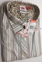 $69.00 New Touchbase Men&#39;s Dress Shirts Long Sleeves 100% Cotton Brown Size 2XL - £10.25 GBP