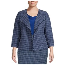 Kasper Womens Plus 2X Midnight Blue Multi Tweed Open Front Jacket NWT BL69 - £53.93 GBP
