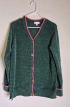 Kim Gravel BELLE Long Sleeve Green Pink Sweater Women&#39;s Size 8 Cardigan - $217.51 MXN