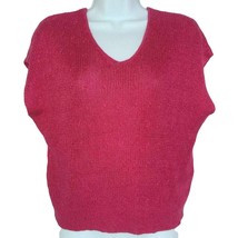 Evan Picone Short Sleeve Sweater Top Sz L Stretchy Pink Ramie Rayon Knit... - £22.63 GBP