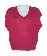 Evan Picone Short Sleeve Sweater Top Sz L Stretchy Pink Ramie Rayon Knit... - £22.77 GBP