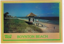 Florida Postcard Boynton Beach Hut On The Beach Ocean View  - $2.08