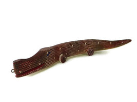 Vintage Articulate Wooden Alligator Toy Chilean Folk Art - £27.53 GBP