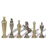 Italfama Renaissance Theme Chess Set Brass &amp; Nickel Pieces Italy New - £333.77 GBP