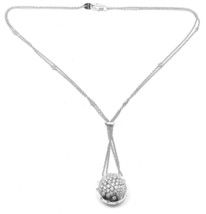 Authentic Damiani 18k White Gold Diamond Drop Cluster Pendant Necklace - £3,625.87 GBP