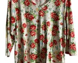 Pioneer Woman Top Womens Size M V Neck Shirt Sweet Rose Floral - £6.51 GBP