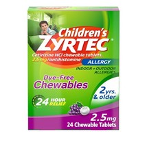 Zyrtec Children&#39;s Chewables for 24 Hour Allergy Relief,*09/2025*Grape, 2... - €10,27 EUR