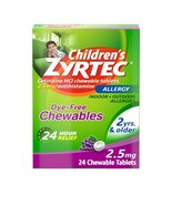 Zyrtec Children&#39;s Chewables for 24 Hour Allergy Relief,*09/2025*Grape, 2... - $11.99
