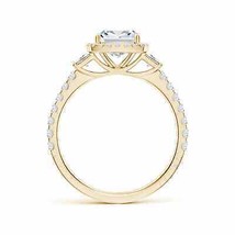 ANGARA Lab-Grown Diamond Side Stone Halo Ring in 14k Solid Gold (2.17 Ct.tw) - £2,573.75 GBP