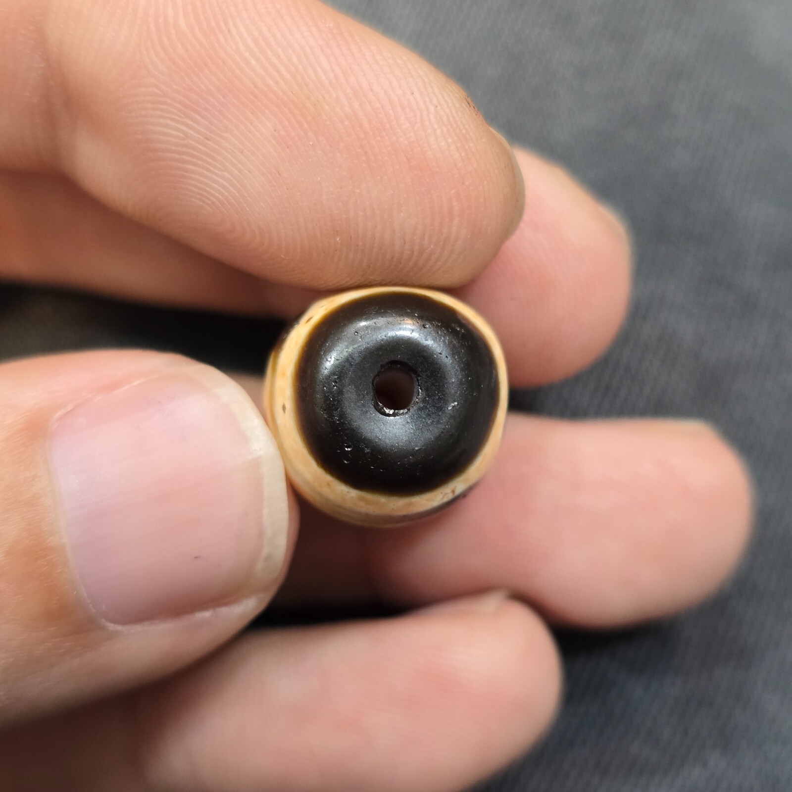 Antik Stil Alt Tibetisch 2 Augen Achat Stein Dzi Perlen Amulett Item image 5