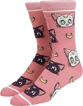 Sailor Moon Crystal Luna &amp; Artemis Women&#39;s Crew Socks - £7.56 GBP