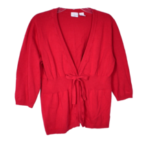 Kim Rogers Petite Women&#39;s Red Cardigan Size PXL Tie Waist - £12.16 GBP