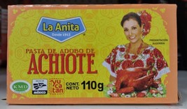 3X LA ANITA PASTA DE ACHIOTE / ANNATTO PASTE SEASONING - 3 BOXES OF 110g... - $14.50