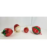 4 Vintage Christmas Ornaments Blown Glass, Bead/sequin, etc.  *See Notes - $6.83 CAD