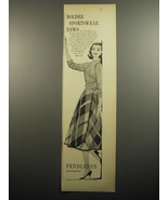 1957 Pendleton Spectator Skirt and Sweater Ad - Bolder Sportswear News - £14.55 GBP