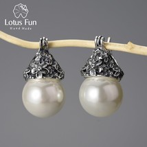 S fun natural mother of pearl forget me not flower drop earrings for women 925 sterling thumb200