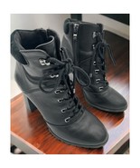 antonio melani womens lace-up high heel ankle combat boots 6M - $66.62 CAD