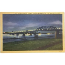 Vintage Postcard, 1940, Peace Bridge Crossing, Niagara River, Buffalo, Fort Erie - £7.81 GBP